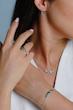 سرویس نقره زنانه طرح قلب با نگین آبی و سبز – عیار 925