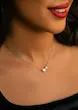 گردنبند نقره زنانه مدل قلب تراش و صدف 