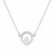 گردنبند نقره زنانه طرح برگ دل (Spade) نگین‌دار – عیار 925