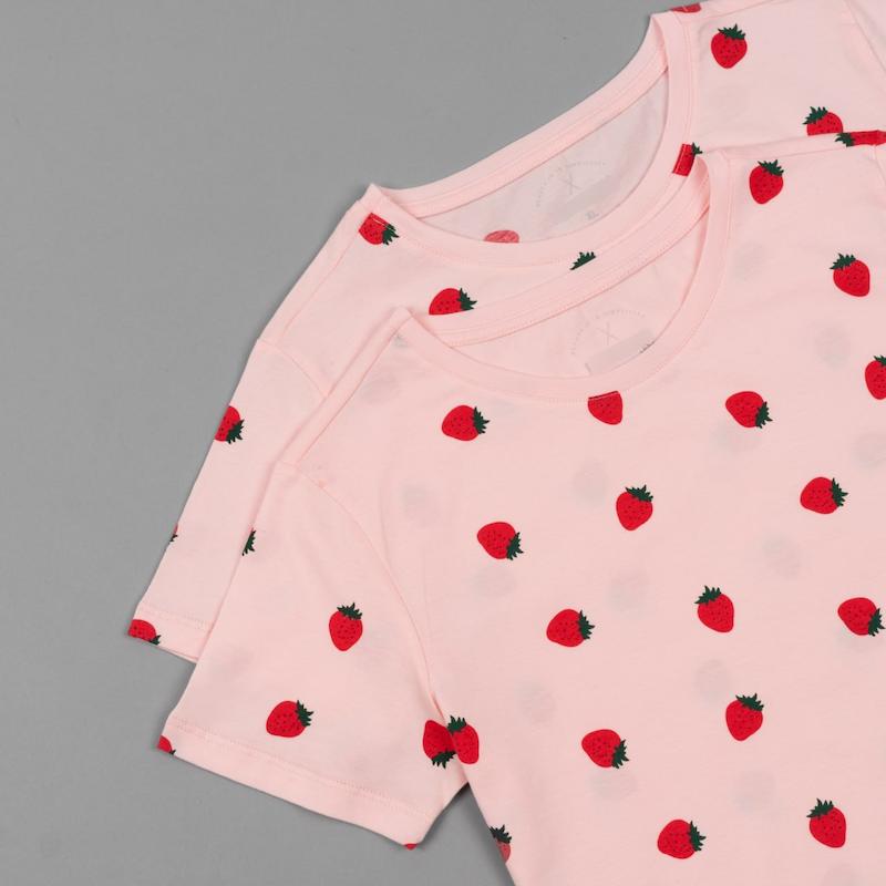 تیشرت، تیشرت توت فرنگی، تیشرت دخترانه، تیشرت صورتی