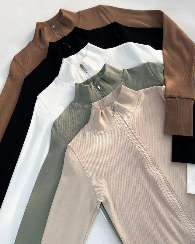 بلوز کراپ  تمام زیپ فینگری