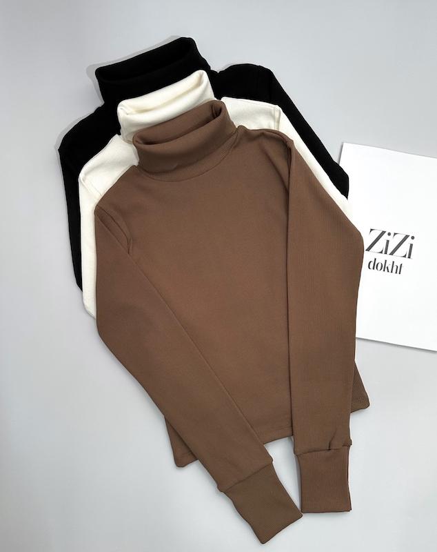 کراپ آستین بلند یقه اسکی 