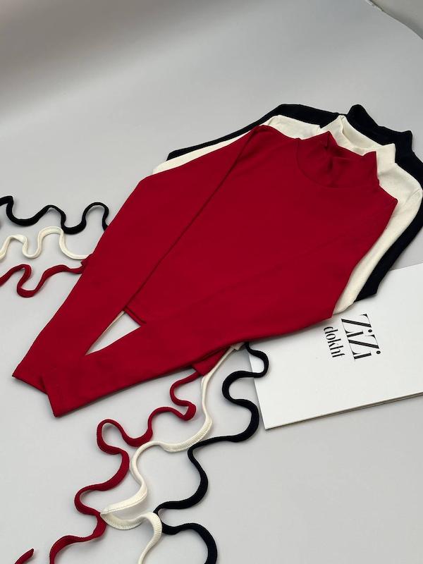 کراپ آستین بلند بندی 