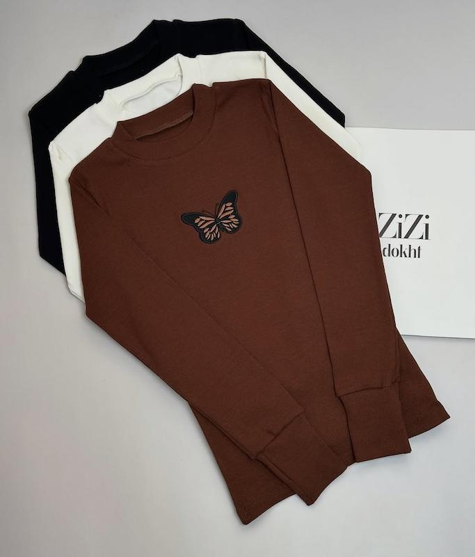 بلوز گلدوزی پروانه فینگر دار