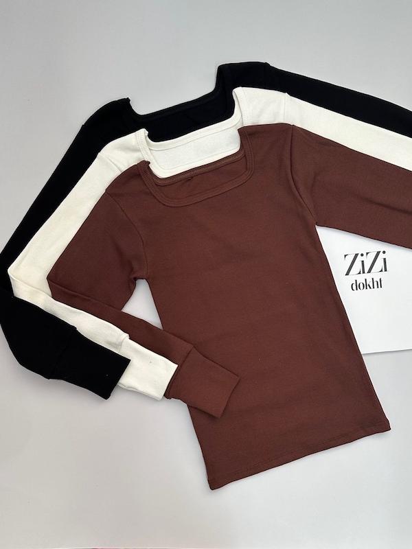 بلوز یقه خشتی بدون فینگر