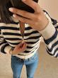 بامبر بافت راه راه سورمه ای  H&M کد 256