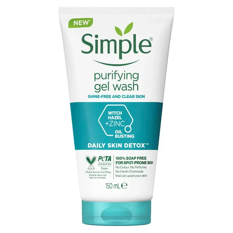 ژل شستشو صورت پوست چرب و مختلط سیمپل مدل Purifying