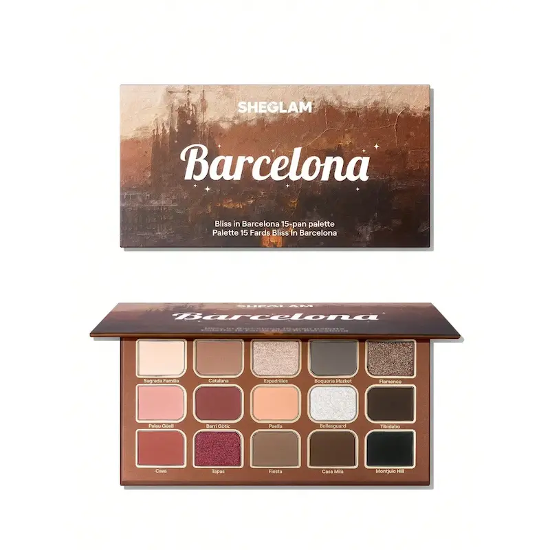 پالت سایه چشم 15 رنگ شیگلم مدل Bliss In Barcelona