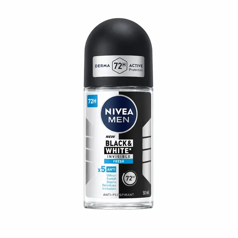 رول ضد تعریق مردانه نیوآ من Black & White Invisible Fresh مدل 72h