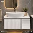کابین روشویی سفید طوسی کابین حمام اریس