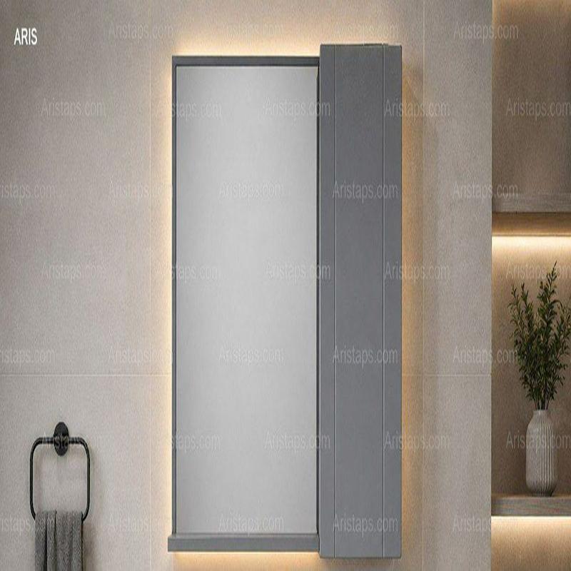 آینه باکس طبقه دار طوسی دارای آرام بند سایز 40*60
