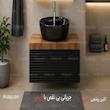 کابین روشویی ضد اب مشکی قهوه ای 40*60 ورق 16 میل جک معکوس
