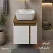 روشویی کابینتی سفید قهوه ای 40*60 ورق 16 میل جک معکوس