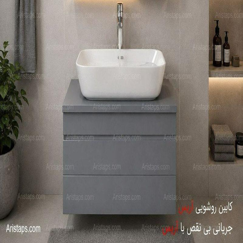 روشویی کابینتی طوسی 40*60 ورق 16 میل ضدآب