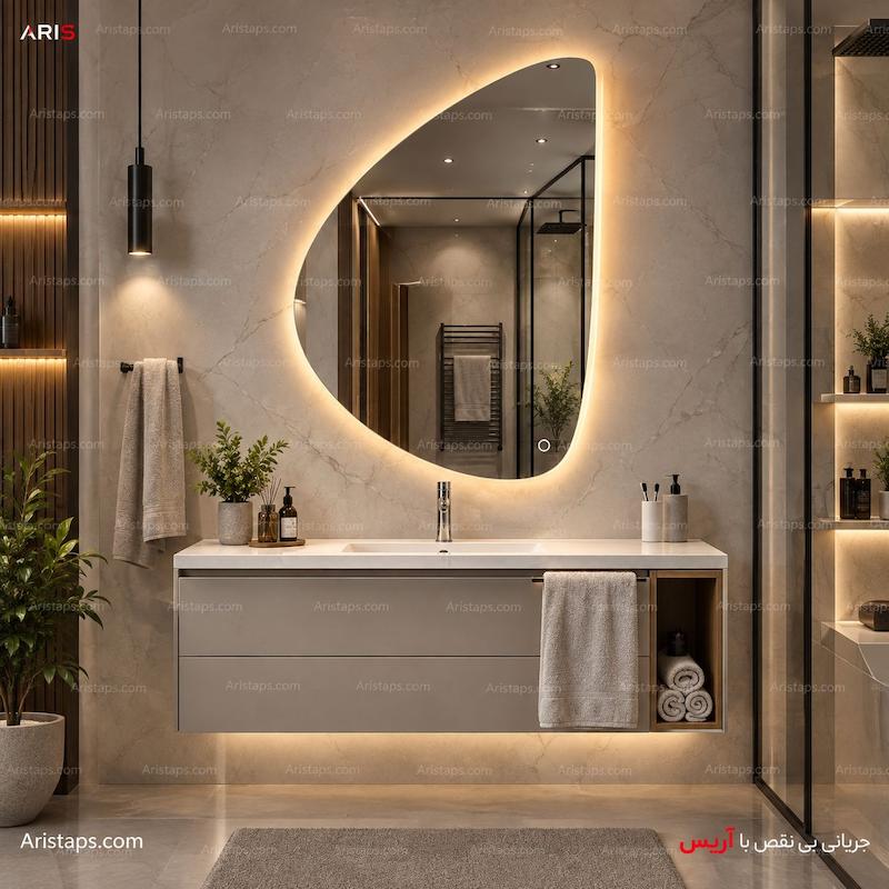 آینه بک لایت دفرمه 40*60 آریس تپس  
